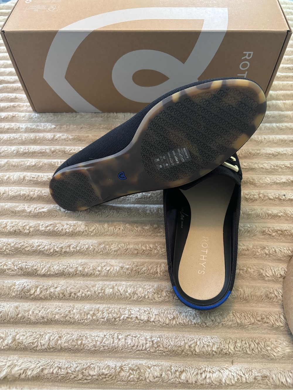 Rothy's Black Knit Slip-On Loafer with Gold Bit Detail - Picture 4 of 5
